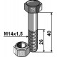 Болт со стопорной гайкой - M14x1,5 - 12.9