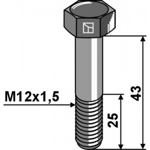 Болт шестигранный М12х1,5 - 12.9