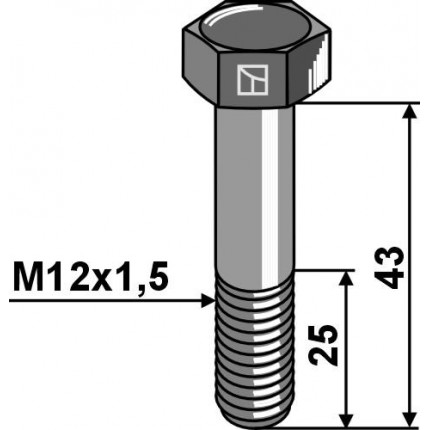 Болт шестигранный М12х1,5 - 12.9