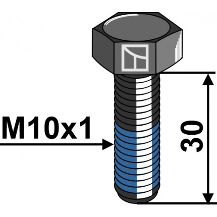 Шестигранный болт со стопорной резьбой М10х30