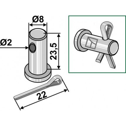 Болт со шплинтом