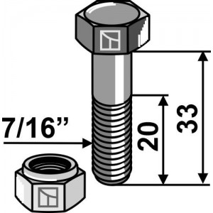 Болт со стопорной гайкой -7/16