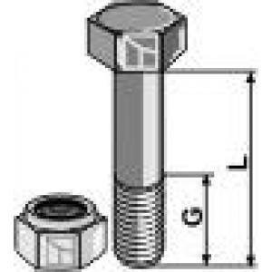 Болт со стопорной гайкой - M10x1,5 - 10.9