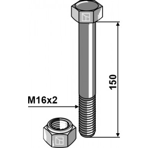 Болт шестигранный M16x150 - 10.9