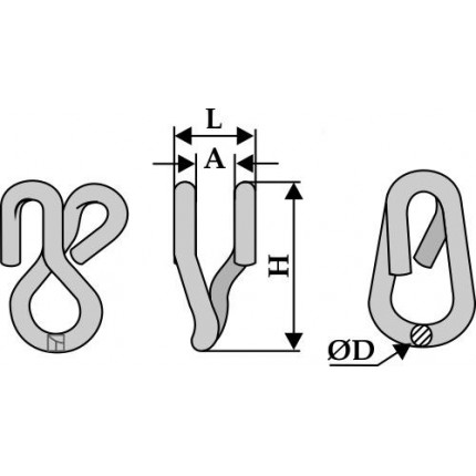 Соединительная серьга для крепления 2-х ножей