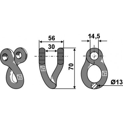 Скрученная соединительная серьга
