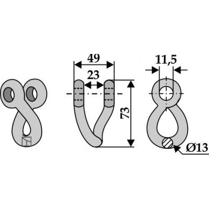 Скрученная соединительная серьга