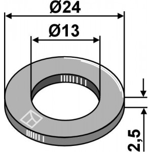 Алюминиевая шайба Ø24x2,5xØ13