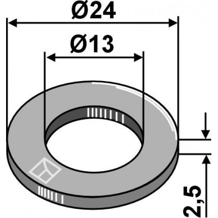 Алюминиевая шайба Ø24x2,5xØ13