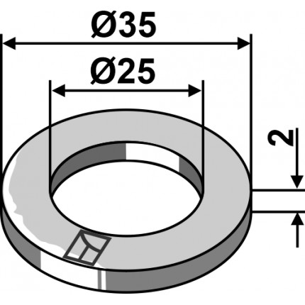Подкладное кольцо Ø35xØ25x2