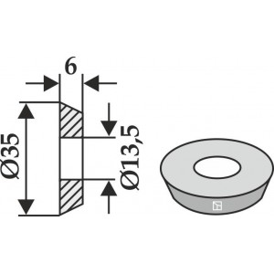 Шайба Ø35x6xØ13,5