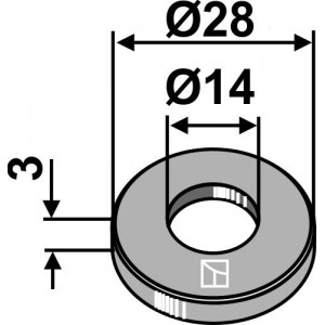 Распорная шайба Ø28x3xØ14