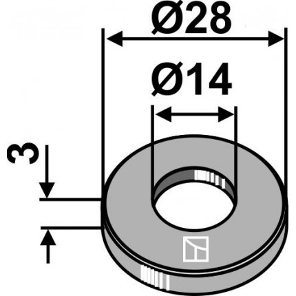 Распорная шайба Ø28x3xØ14