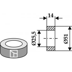 Шайба Ø51x14xØ25,5
