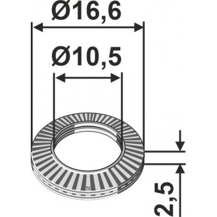 Шайба Ø16,6x2,5xØ10,5
