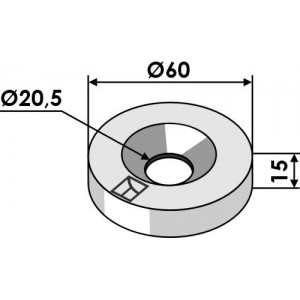 Распорная шайба Ø60x15xØ20,5