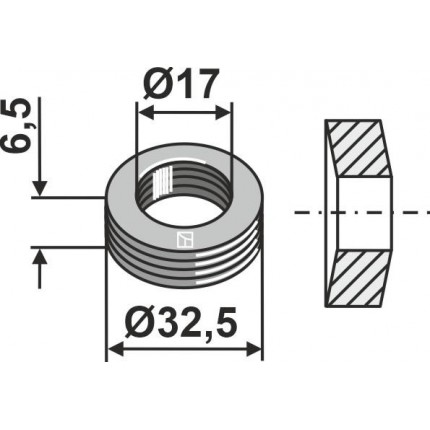 Гибкая распорная шайба Ø32,5x6,5xØ17