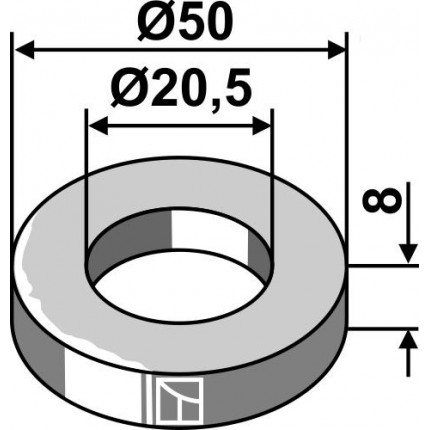 Шайба Ø50x8xØ20,5