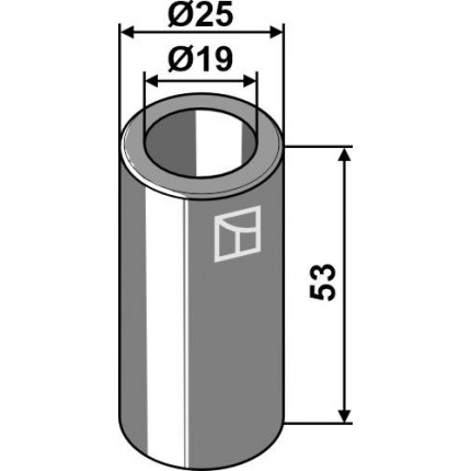 Втулка Ø25x53xØ19