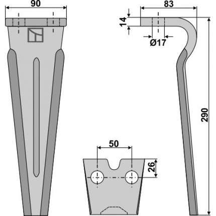 Зуб ротационной бороны