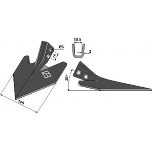 Пропашная лапа DIN 11112 - 140мм