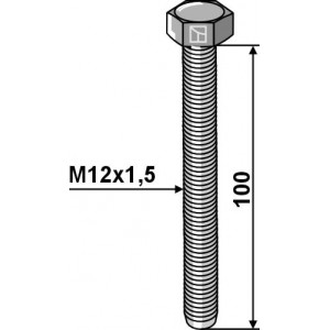 Шестигранный болт M12x1,5 - Оцинкованный - 8.8