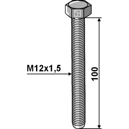 Шестигранный болт M12x1,5 - Оцинкованный - 8.8