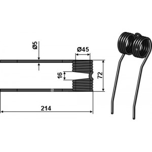Пружинные зубья подборщика Ø5