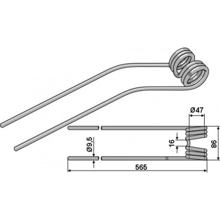 Пружинный зуб Ø9,6