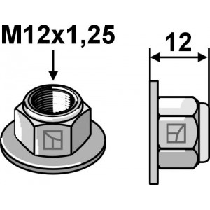 Стопорная гайка с буртиком-самостопорящаяся M12x1,25 - 8.8