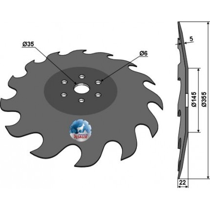 Дисковый нож Ø355 - передний