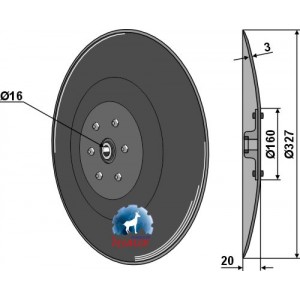 Высевающий диск Ø327x3 в сборе с подшипником