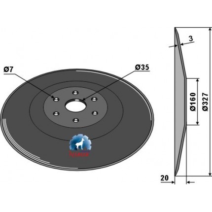 Высевающий диск Ø327x3