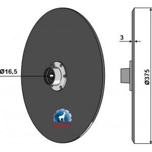 Высевающий диск Ø375x3 в сборе с подшипником
