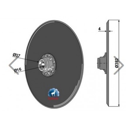 Высевающий диск Ø382x4 в сборе с подшипником
