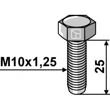 Болт шестигранный M10x1,25