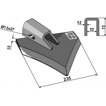 Лопатовидный нож - левый