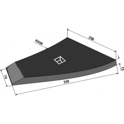Приварное долото 250x15x220