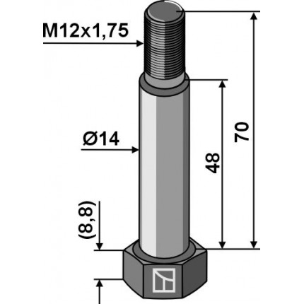 Болт шестигранный M12