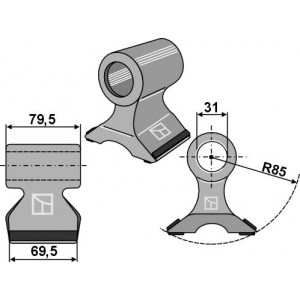 Било-молоток 69,5x79,5мм - PTA