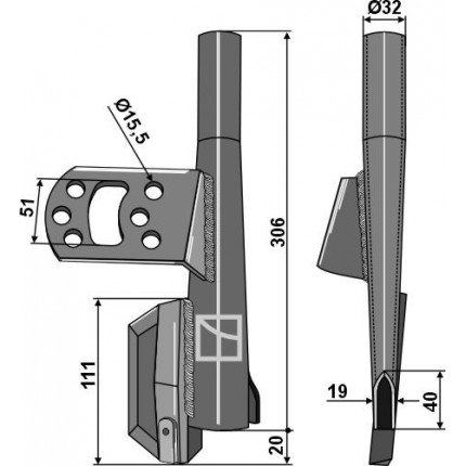 Семяпровод трубчатый сошника левый