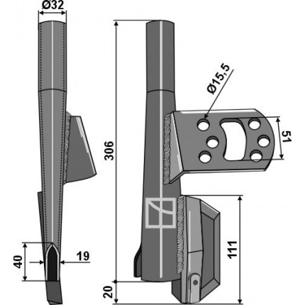 Семяпровод трубчатый сошника правый