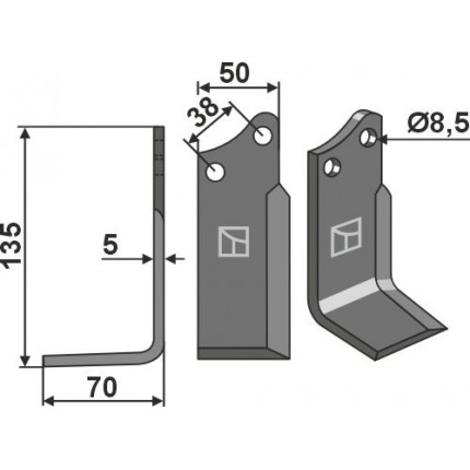 Фрезерный нож 135x50мм, левый