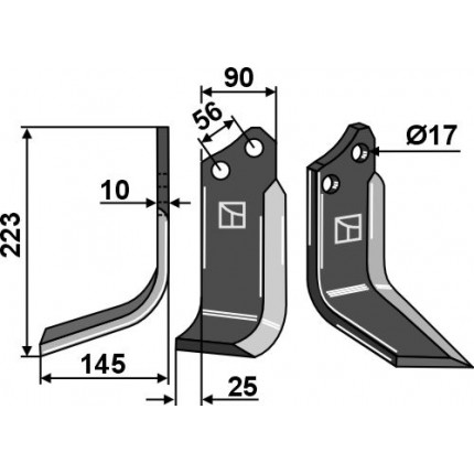 Фрезерный нож 223x90мм, левый