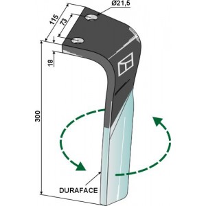 Зуб ротационной бороны (DURAFACE), левый