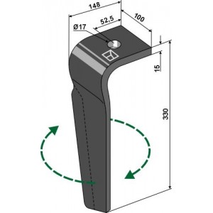 Зуб ротационной бороны 330мм, правый